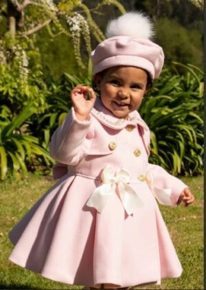 Elegant Classic Pink Mouflon Coat - girl - Image 4