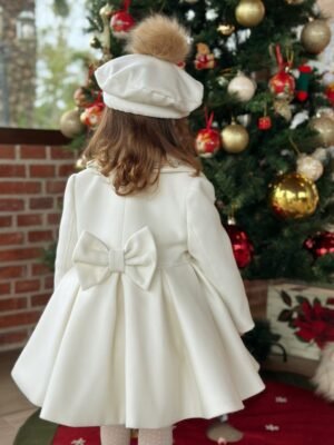 Elegant Classic Cream Mouflon Coat - girl - Image 6